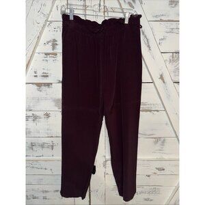 Eileen Fisher Casis Straight Pants Womens Small Purple Elastic Waist Ankle